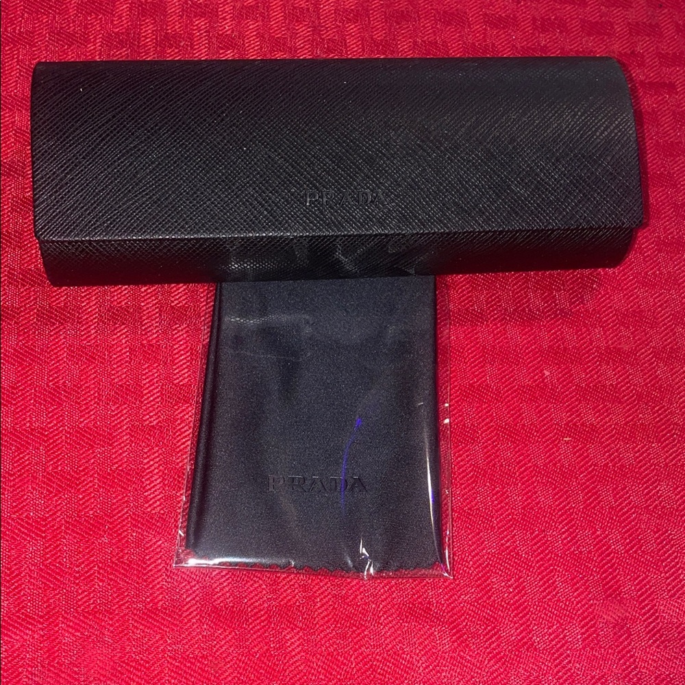 Prada Black Eyewear Case with Cloth